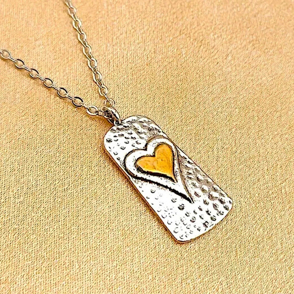 Vintage Heart Statement Pendant Necklace, Bohemian, Boho, Tribal - Picture 8 of 8